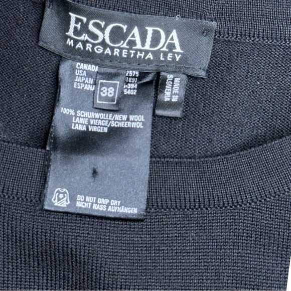 ESCADA Black 100% Virgin Wool Sweater - Picture 4 of 7
